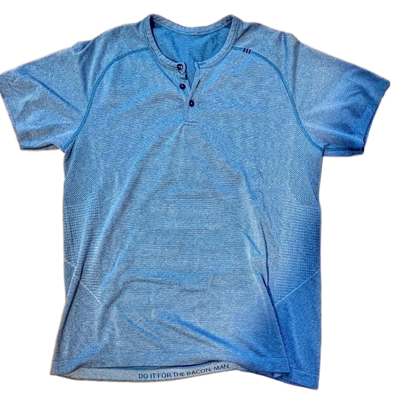 lululemon athletica Other - Lululemon Men's Metal Vent Tech 2.0 SS Henley /Large / Utility Blue & Mach Blue